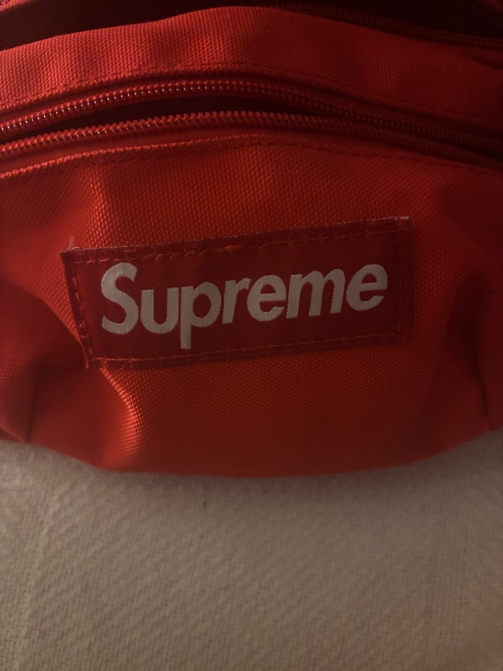 Supreme Red Crossbody Belt Bag with Branded Strap